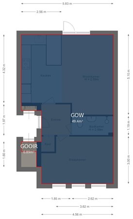 Floorplan - Koestraat 3A, 2871 DM Schoonhoven